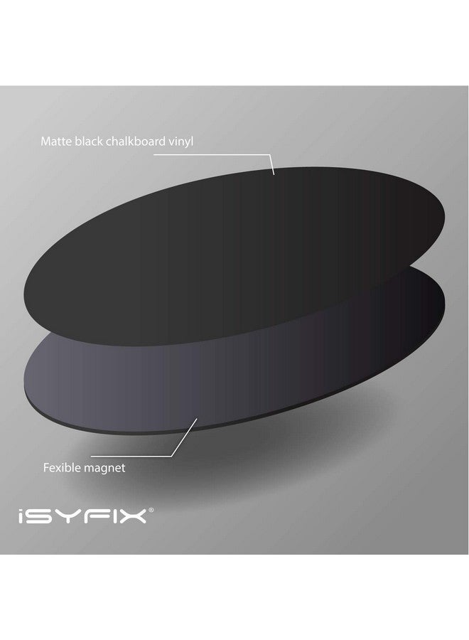 iSYFIX iSYFIX Magnetic Chalkboard Notes - 5.5 x 5.5 inch, 6 Pack, Round - Decorative Magnet Blackboard for Fridge, Kitchen Organizer, Decor, Office, Grocery Lists, Metallic Boxes, Storage and More  - Image 3
