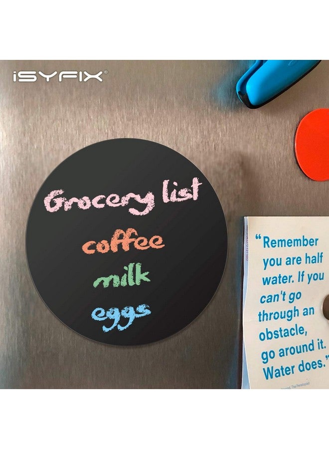 iSYFIX iSYFIX Magnetic Chalkboard Notes - 5.5 x 5.5 inch, 6 Pack, Round - Decorative Magnet Blackboard for Fridge, Kitchen Organizer, Decor, Office, Grocery Lists, Metallic Boxes, Storage and More  - Image 4