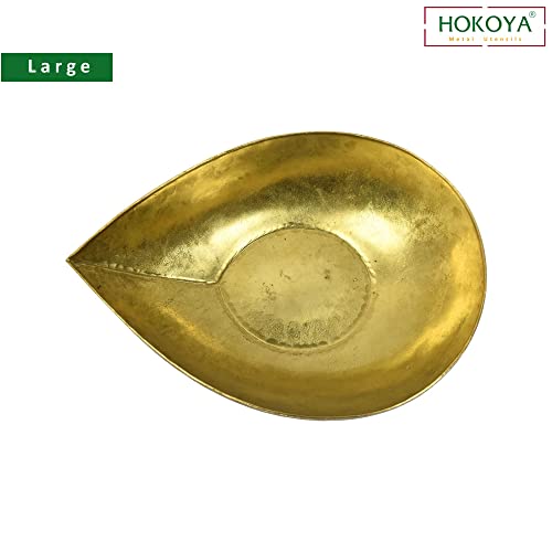 HOKOYA Pital Formal Diya Sets for Diwali / Dussehra / Evening Puja in Home / Mandir / Temple (Large, 12) - Image 5