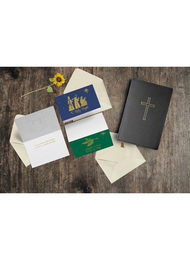 Better Office Products - 50 Pack Religious Christmas Cards With Embossed Gold Foil Accents, 5" X 7", High Gloss, Gold Foil Interior Greeting, With 50 Envelopes, 50 Count Boxed Assortment - Image 1