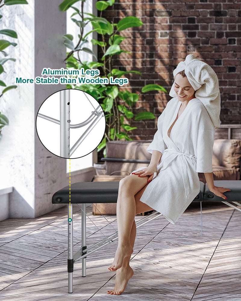 Generic ACi Massage Table Portable Massage Bed SPA Bed Lash Bed Facial Bed 84 Inch 2 Section Aluminum Full Accessories Home Shop - Image 3