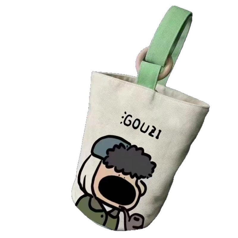 Office Workers Portable Handbag Canvas Bucket Bag Cute Bucket Hand-Carried Lunch Bag Baoma Going Out Famous - Image 4