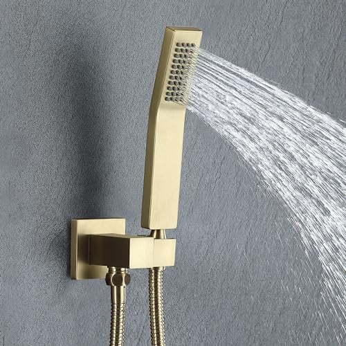 JOYWELL Shower Faucet Brushed Gold Shower System 8 Inches Rain Shower and Handheld Shower Combo,2-Function Shower Fixtures Included Shower Trim Kit - Image 4