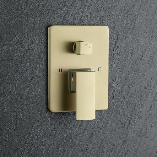 JOYWELL Shower Faucet Brushed Gold Shower System 8 Inches Rain Shower and Handheld Shower Combo,2-Function Shower Fixtures Included Shower Trim Kit - Image 5