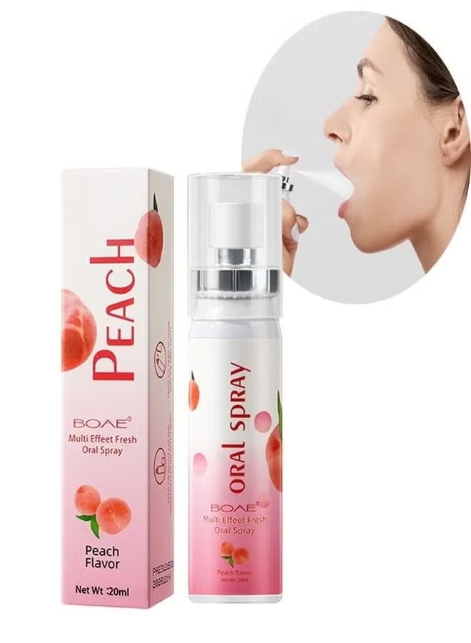 BOAE Multi Effeet Fresh Oral Spray 20ml, Bad Breath Treatment for Adults, White Peach Flavor Mouth Freshener, Effective Mouth Spray, Breath Freshener Spray, Oral Care Spray, Mouth Healthy Care - Image 1