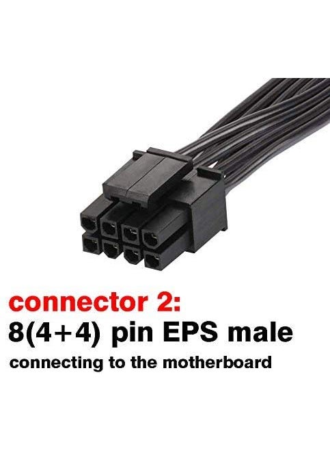 TeamProfitcom TeamProfitcom CPU 8 Pin Power Extension Cable ATX CPU 8 Pin Female to 8(4+4) Pin Male EPS Extension Cable for Motherboard (Not PCI-e VGA) 12 Inches (2 Pack)  - Image 4
