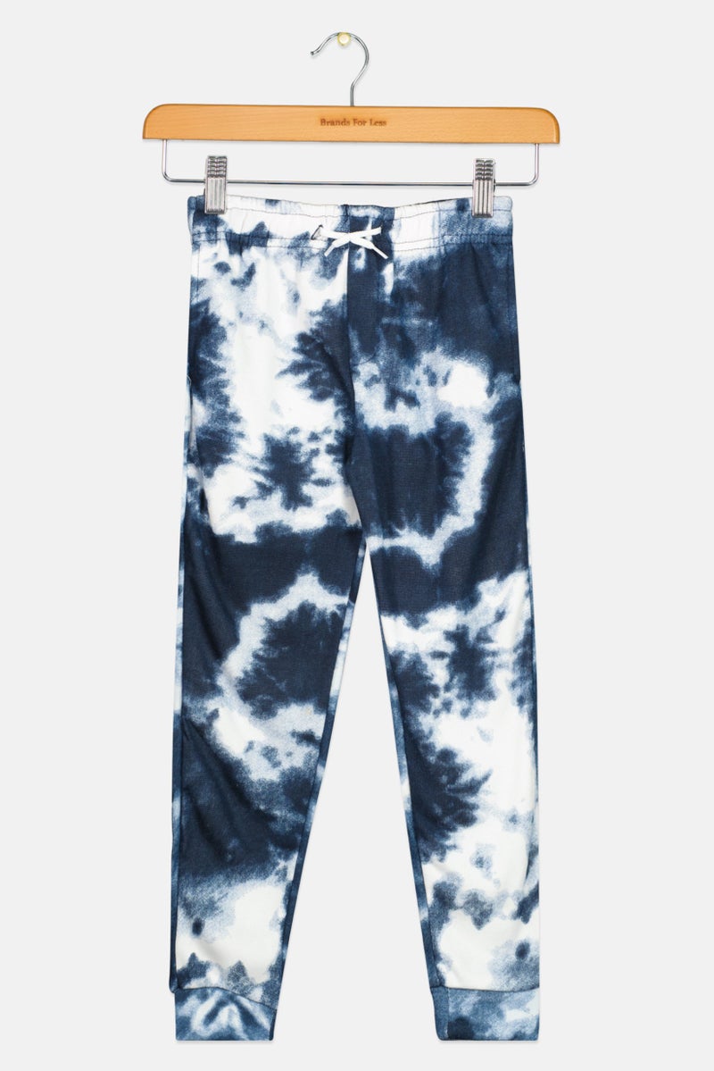 brooklyn Toddlers Boy Pull On Tie-Dye Jogger Pants, White - Image 1