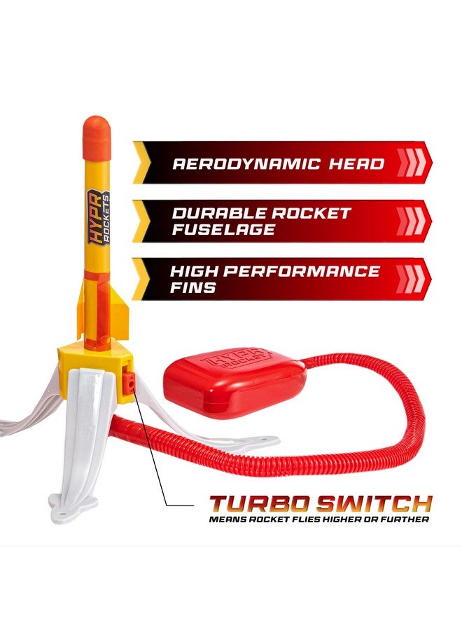 Flybar Hypr Rocket Launcher for Kids - Patented Designed Launcher Reach up to 500 Feet with Turbo Mode, 3 Rockets Included, Connectable Launcher for Multi Player Fun, Easy Set Up, Durable, Kids Outdoor Toys - Image 5