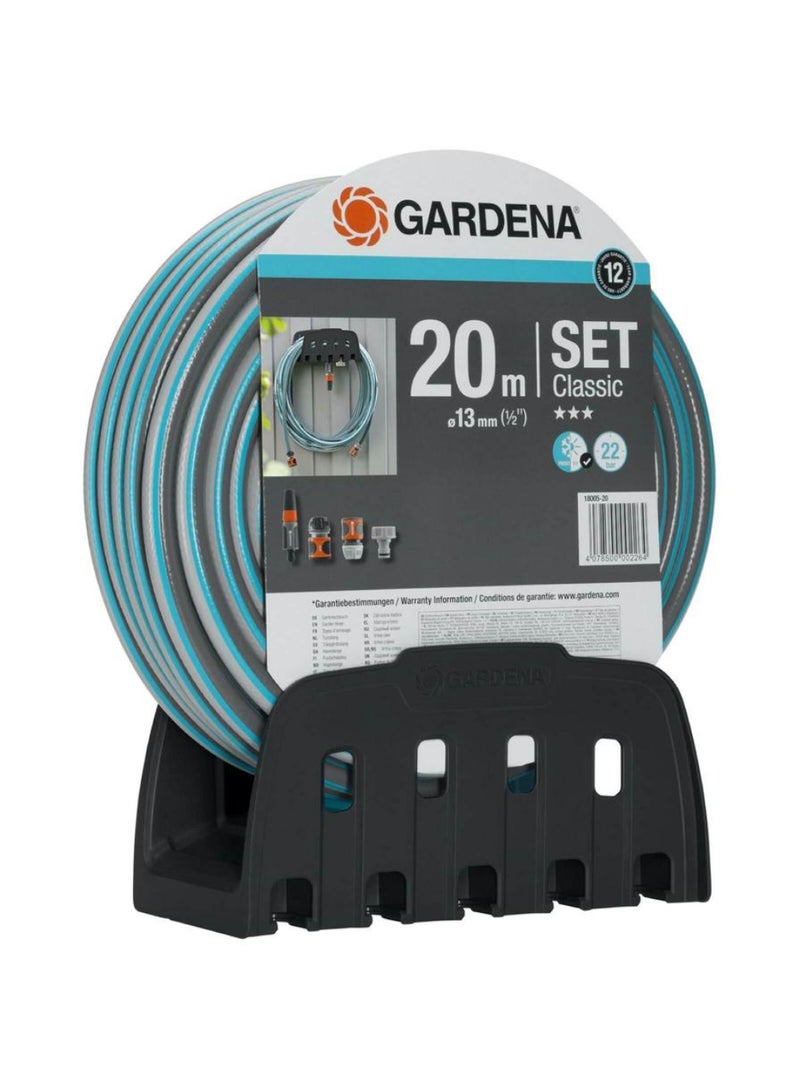 GARDENA طقم خراطيم كلاسيكي مع دعامة 20 متر