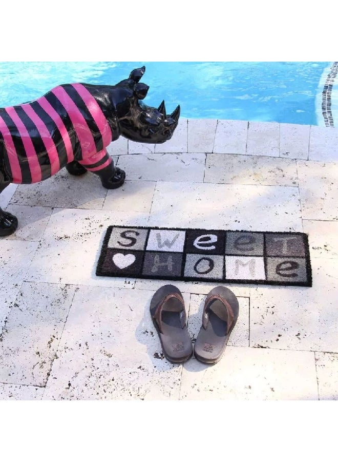 EVIDECO Non-Slip Backing Attractive Design Sweet Home Printed Door Mat Multicolour 25 x 75 cm 1403993 - Image 3