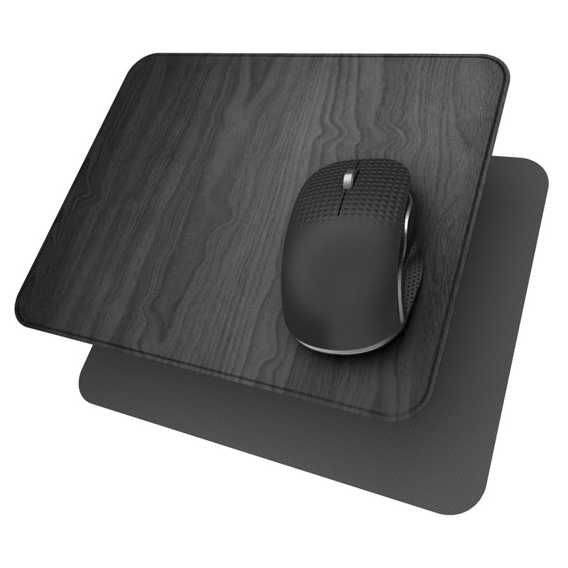 YSAGi Hard Mouse Pad,Ultra Thin Wood-Textured PU Leather Mouse Mat,Waterproof Non-Slip Rubber Base Mousepad for Office/Home/Gaming (Grey) - Image 1