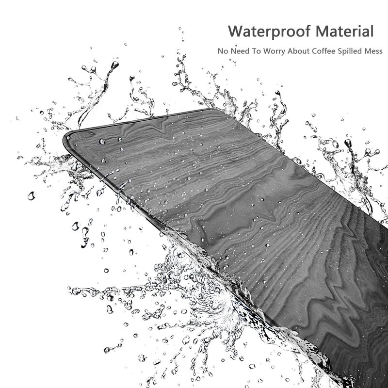YSAGi Hard Mouse Pad,Ultra Thin Wood-Textured PU Leather Mouse Mat,Waterproof Non-Slip Rubber Base Mousepad for Office/Home/Gaming (Grey) - Image 5
