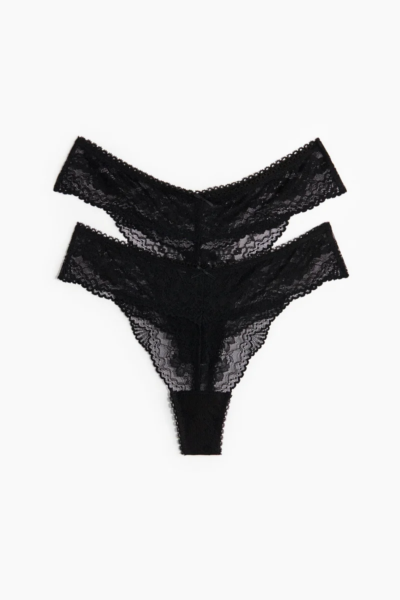 H&M 2-pack lace thong briefs