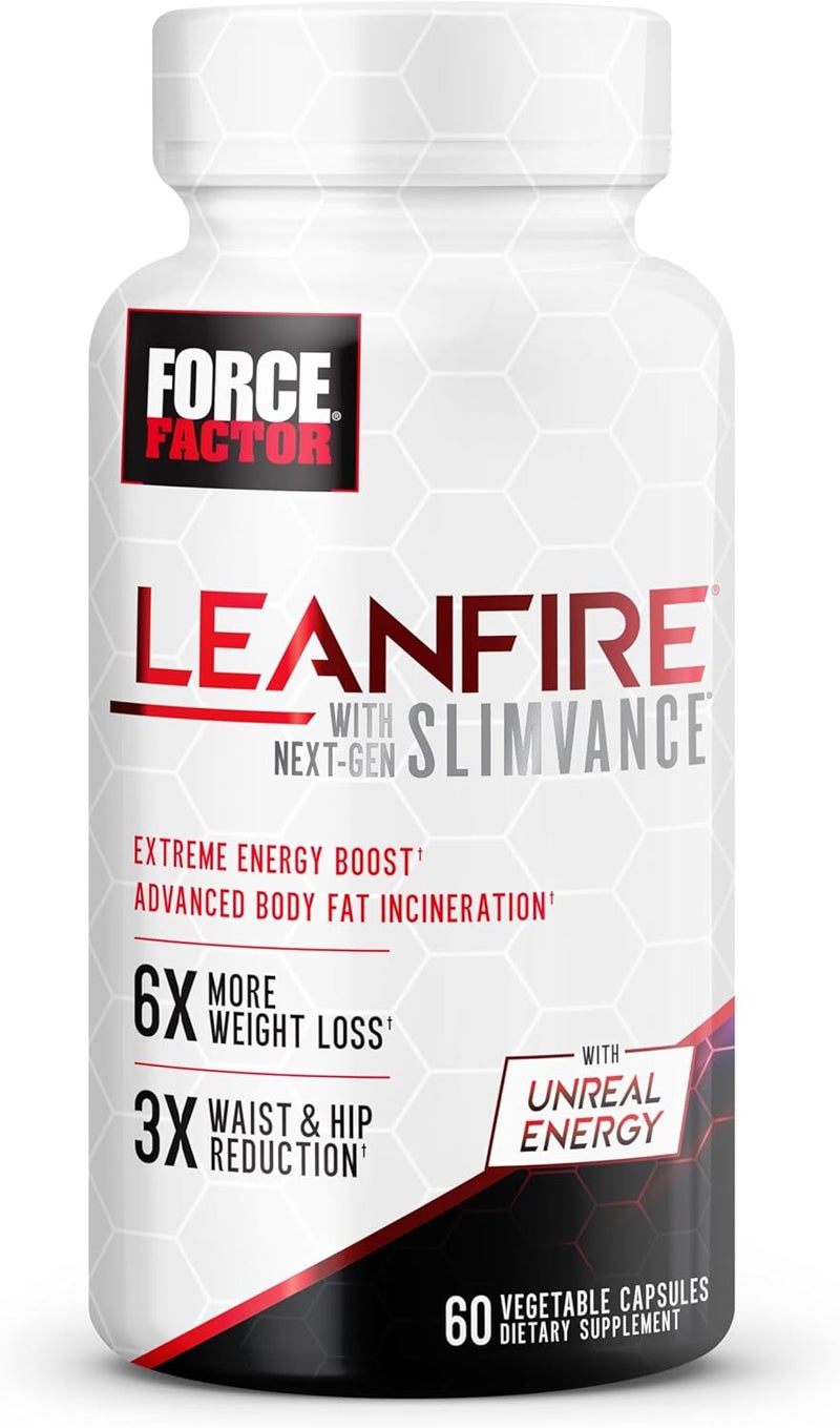 FORCE FACTOR LeanFire with NextGen SLIMVANCE Advanced Thermogenic Fat Burner for Weight Loss with B Vitamins and Capsimax to Boost Metabolism Increase Energy and Enhance Focus 60 Capsules - Image 1