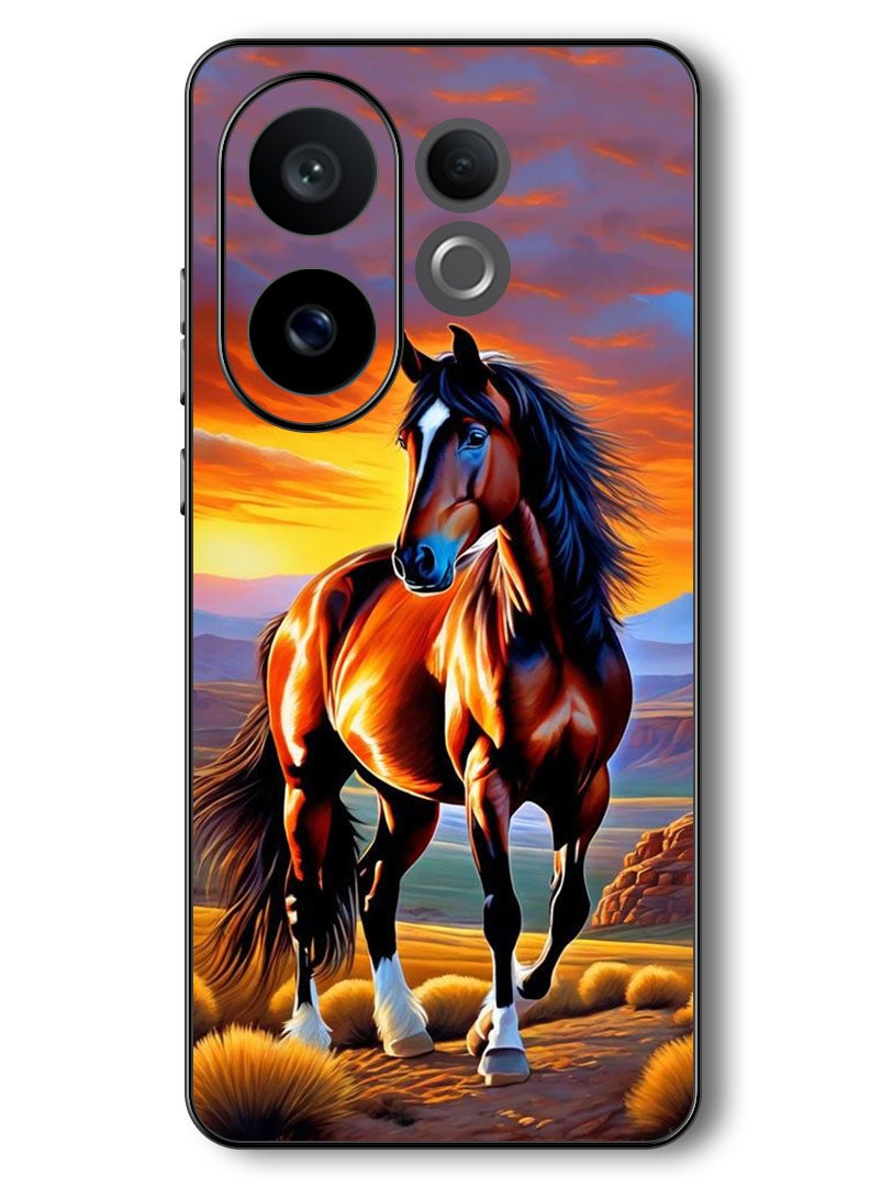 Theodor Case Compatible with Vivo V60 6.77 Inch Protection Shockproof Bumper Cover Horse Painting - Image 1