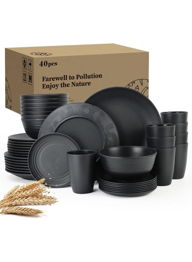 Wrova Wheat Straw Dinnerware Set of 40 Pieces - Image 1