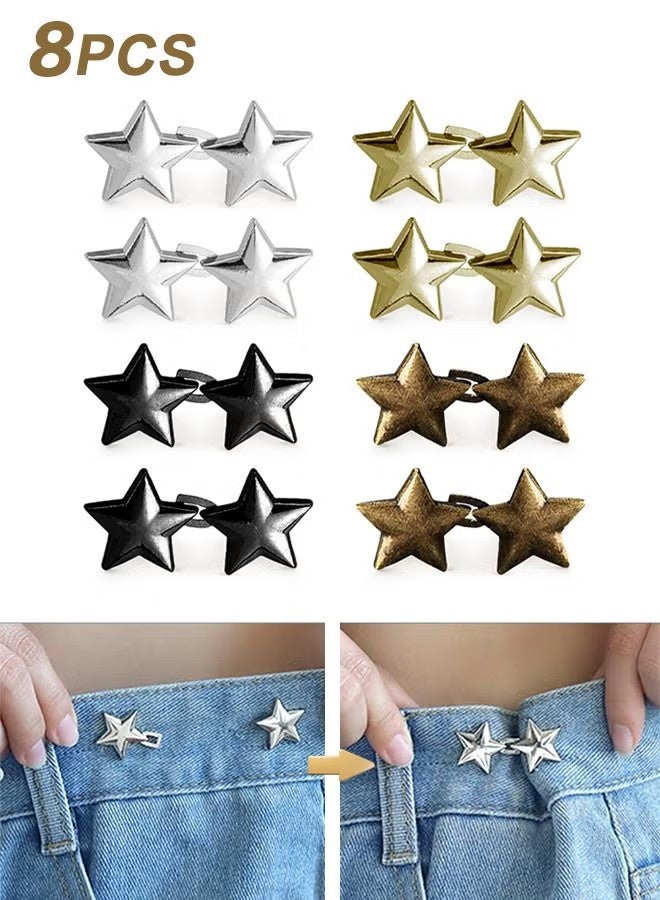 واي جيه 8 مجموعات شداد الخصر، أزرار جان قابلة للفصل لجينز فضفاض، جان زر قابل للضبط مجموعة حزام الخصر، لا يتطلب الخياطة، زر جان فوري مثالي، ضبط زر للسراويل - Image 1