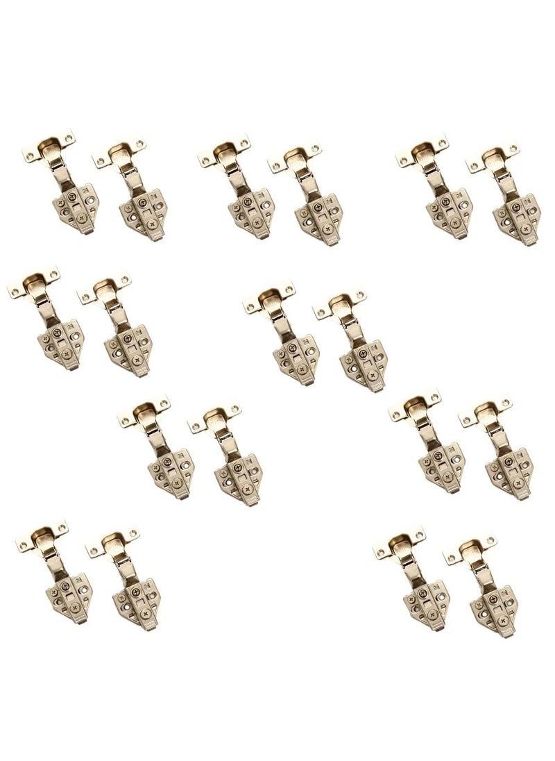 WELLOMA WELLOMA Mild Steel 3D Soft Close Hydraulic Hinges Inset 15 Crank Set of 10 Packs One Pair Per Pack Ideal for Cabinets Modular Kitchens Silver 10  - Image 1