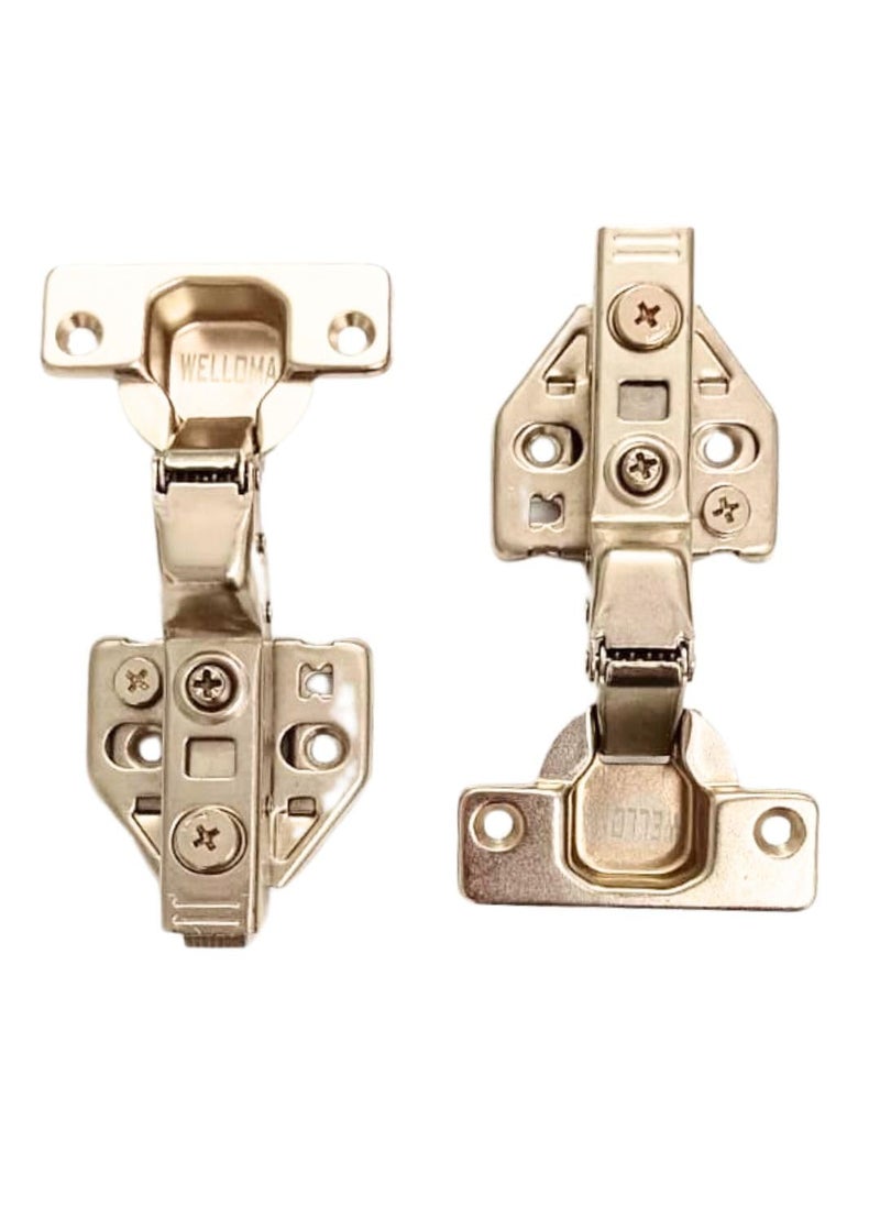 WELLOMA WELLOMA Mild Steel 3D Soft Close Hydraulic Hinges Inset 15 Crank Set of 10 Packs One Pair Per Pack Ideal for Cabinets Modular Kitchens Silver 10  - Image 2