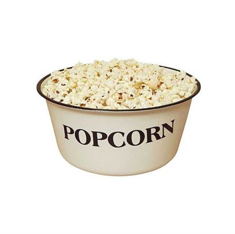 Popcorn Bowl GSL82 Vintage White Retro Styled REPRODUCTION of oldtime bowl with oldtime Blemishes and Distressed Touches throughout