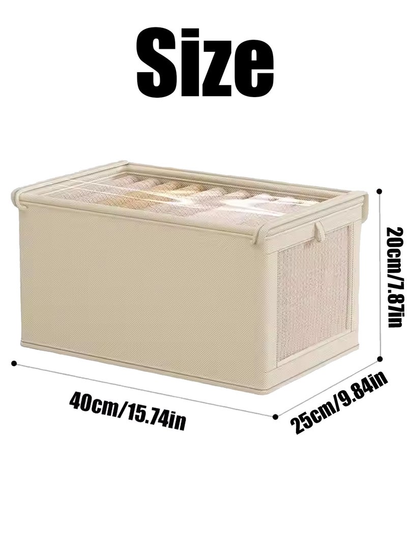 Foldable Storage Box with Handle, Stackable Fabric Storage Organizer Bin, Large Capacity Closet Organizer Box with Clear Window, Space-Saving Foldable Storage Container for Clothes, Bedding, Toys, Home, Bedroom, Wardrobe Organization - Image 2