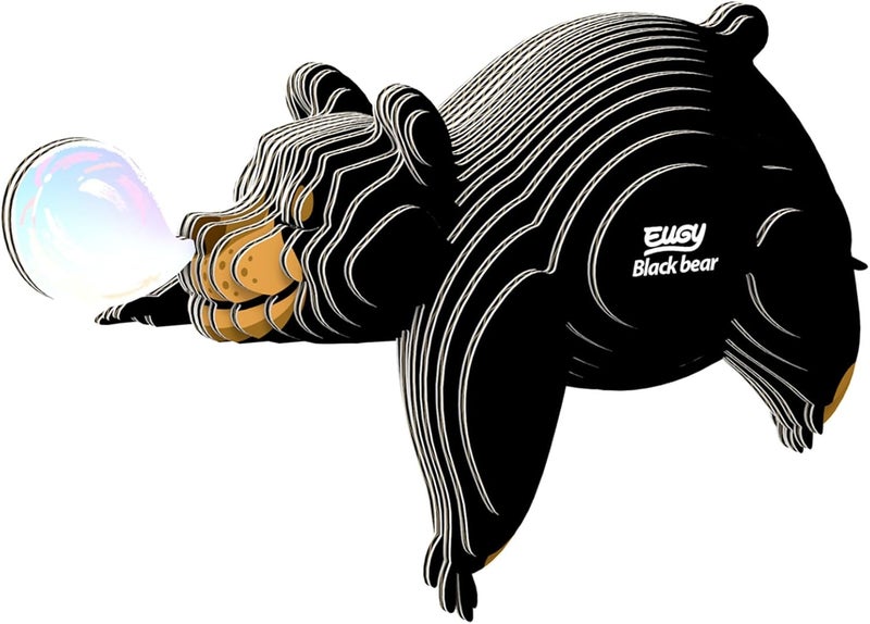 EUGY Black Bear 3D Puzzle - 24 Piece Eco-Friendly Educational Toy Puzzle for Boys, Girls & Kids Ages 6+ - Image 1