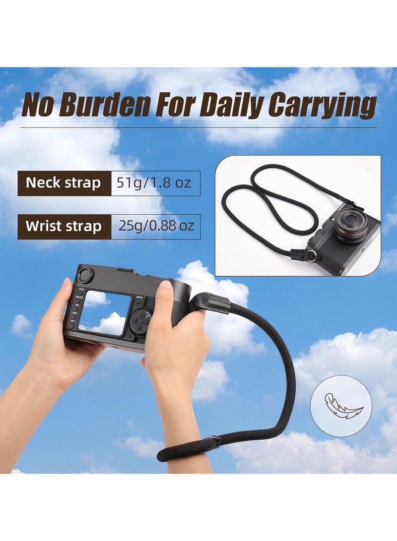 2 Pack Camera Strap with Camera Wrist Strap, 110cm Climbing Rope Camera Strap, Camera Neck Shoulder Strap for Nikon Canon Sony Fuji Micro Single and SLR DSLR Camera - Image 3