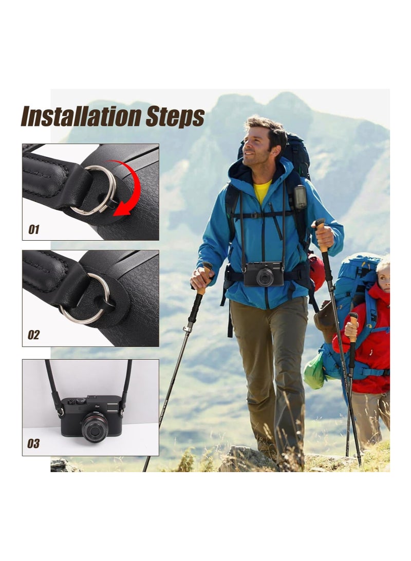 2 Pack Camera Strap with Camera Wrist Strap, 110cm Climbing Rope Camera Strap, Camera Neck Shoulder Strap for Nikon Canon Sony Fuji Micro Single and SLR DSLR Camera - Image 4