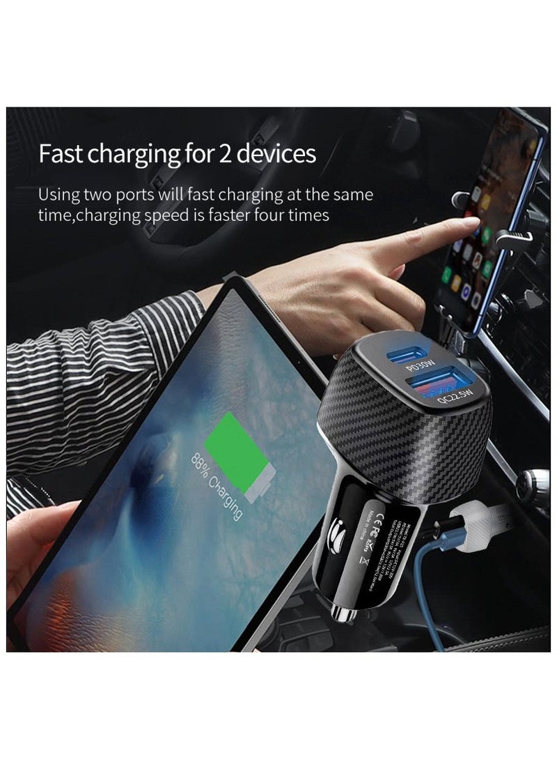 JEEJPV Car Charger, 52W PD USB-C/Quick Charge 3.0 USB Port Adapter with 2 Port, Compatible with iPhone 15 15 Pro 14 Plus 14 Pro Max 13 12 11 SE Xs X, iPad, Samsung Galaxy Note Other Smartphone  - Image 3