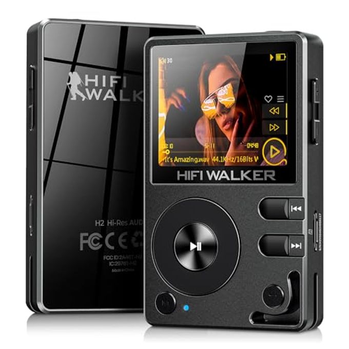 HIFI WALKER H2-128Gb Mp3 Player Bluetooth 5.2 Hi Res Music Player Flac Digital Dsd Lossless Audio Player High Resolution Portable Dap Player, Two-Way Bluetooth, 512Gb Sd Card+Expandable Memory - Image 1