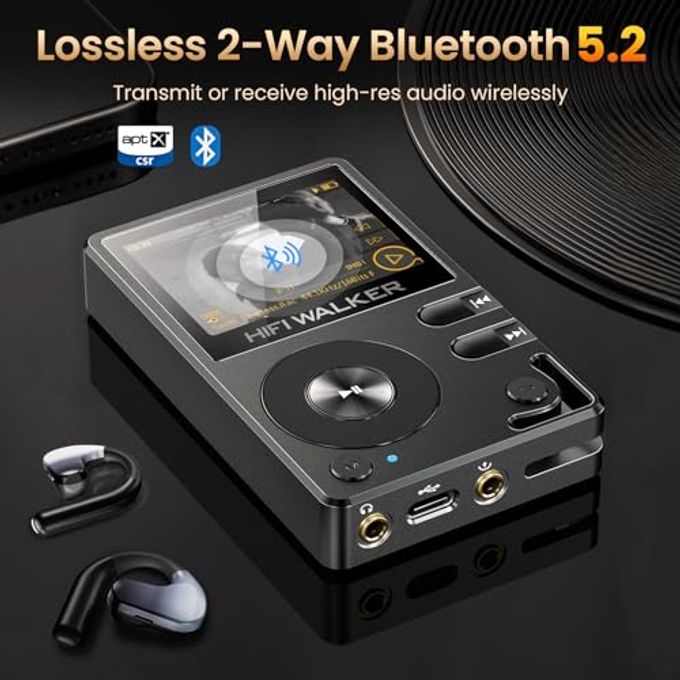 HIFI WALKER H2-128Gb Mp3 Player Bluetooth 5.2 Hi Res Music Player Flac Digital Dsd Lossless Audio Player High Resolution Portable Dap Player, Two-Way Bluetooth, 512Gb Sd Card+Expandable Memory - Image 3