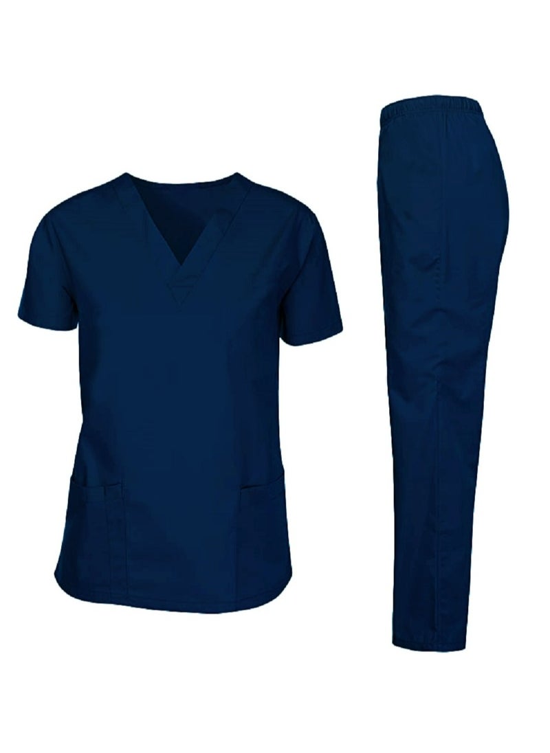 Scrubs Medical Uniform Unisex Top and Pants Navy Blue Nurse Suit Set - pzsku/Z325824A136F047766683Z/45/_/1715850277/1f884dd5-abf4-43ab-88ce-54340c48da73