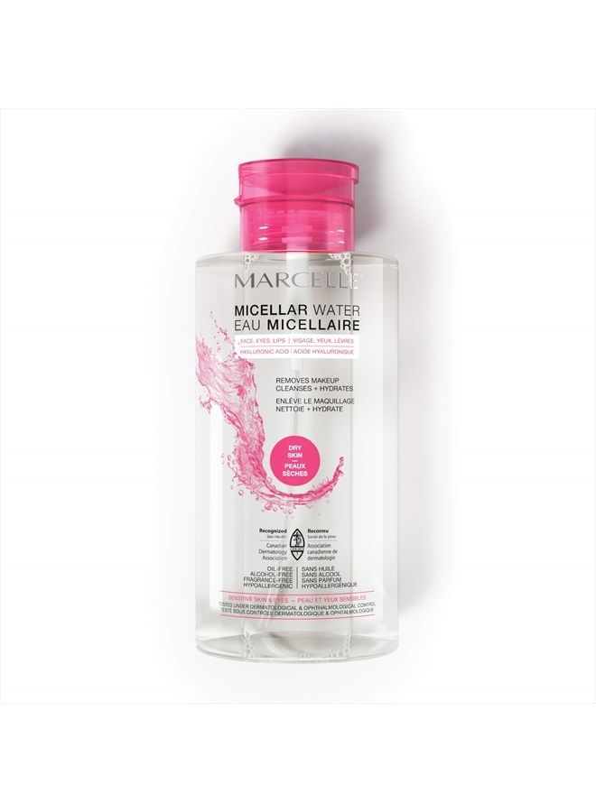 Marcelle Marcelle Micellar Water, Waterproof, All Skin Types, Long-Lasting Makeup Remover, Argan Oil, Sensitive Skin and Eyes, Alcohol-Free, Fragrance-Free, Hypoallergenic, Cruelty-Free, 13.5 Fl. Oz. 