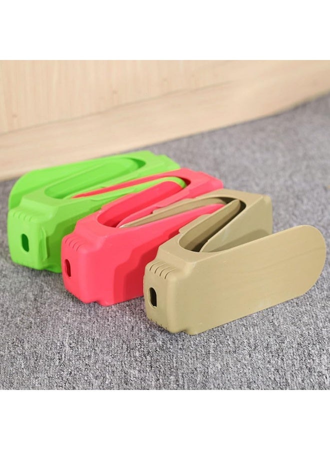 ECVV Durable Adjustable Shoe Organizer Footwear Support Rack Cabinet Slot Saving Storage Stand Closet Space Shoes | 4 PIECES - Image 4