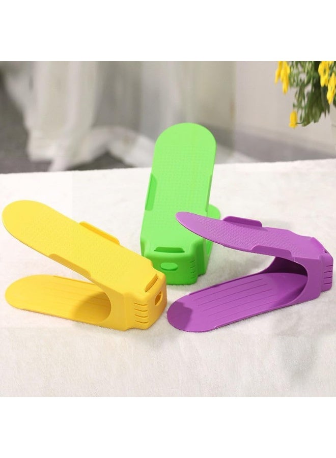 ECVV Durable Adjustable Shoe Organizer Footwear Support Rack Cabinet Slot Saving Storage Stand Closet Space Shoes | 4 PIECES - Image 3