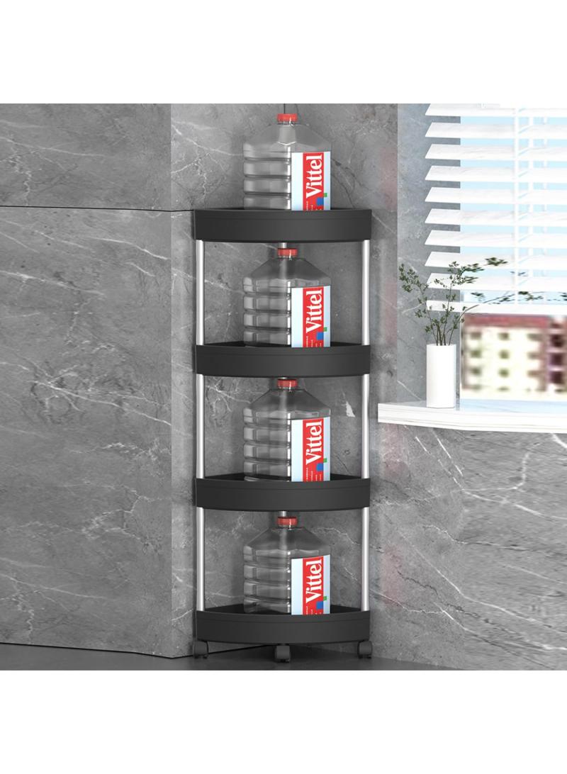 Bluejw 5 Tiers Shower Caddy Bathroom Corner Shelf Organizer With Wheels Rust Proof Corner Open Storage Cart Plastic Shower Shelves For For Bathroom Kitchen Laundry - Image 5