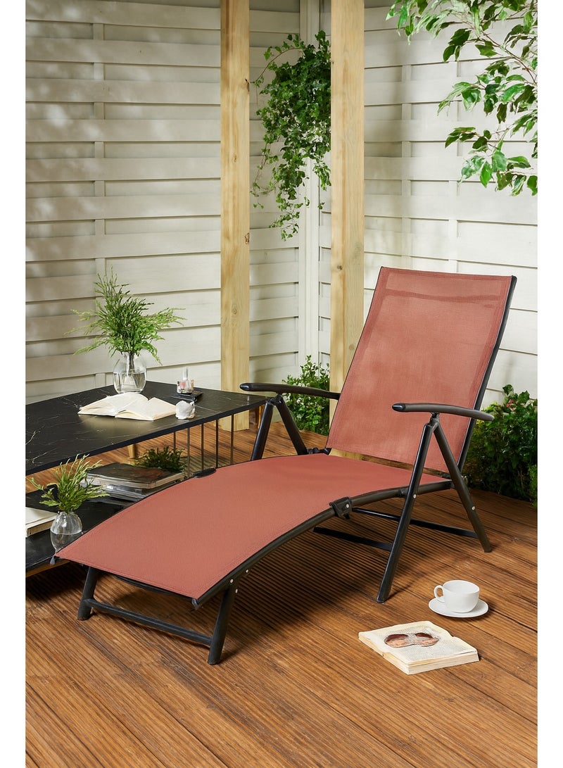 Harmony Home كرسي استرخاء خارجي من هارموني هوم – كرسي تشيس قابل للطي مع مسند ظهر قابل للتعديل بـ 7 وضعيات ومسند قدم قابل للطي – كرسي للحديقة، الشاطئ، الفناء وحافة المسبح - Image 1