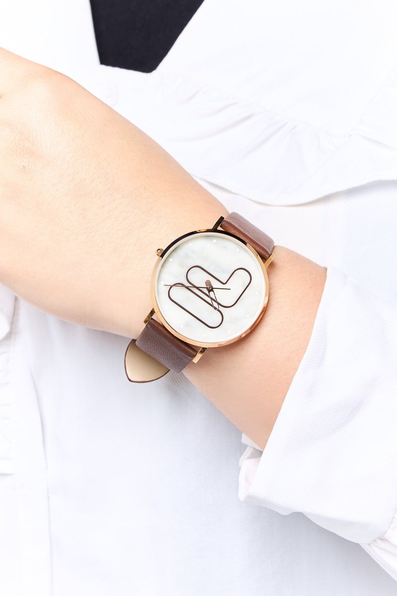 FILA Women 38-192-004 Leather Analog Watch 42 mm, Brown - Image 2