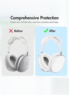 Fazza 4 in 1 Kit for Apple AirPods Max Headphones, Clear Soft TPU Ear Cups Cover and Silicone Ear Pad Case Cover/Headband Cover for AirPods Max (White)  - Image 2