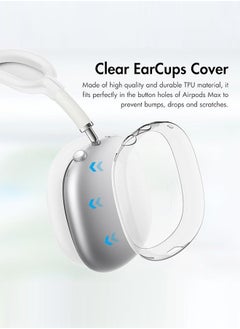 Fazza 4 in 1 Kit for Apple AirPods Max Headphones, Clear Soft TPU Ear Cups Cover and Silicone Ear Pad Case Cover/Headband Cover for AirPods Max (White)  - Image 4