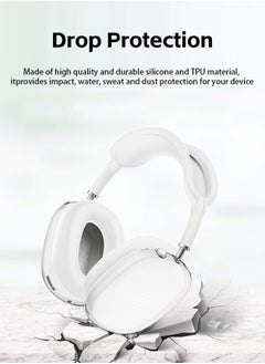 Fazza 4 in 1 Kit for Apple AirPods Max Headphones, Clear Soft TPU Ear Cups Cover and Silicone Ear Pad Case Cover/Headband Cover for AirPods Max (White)  - Image 5