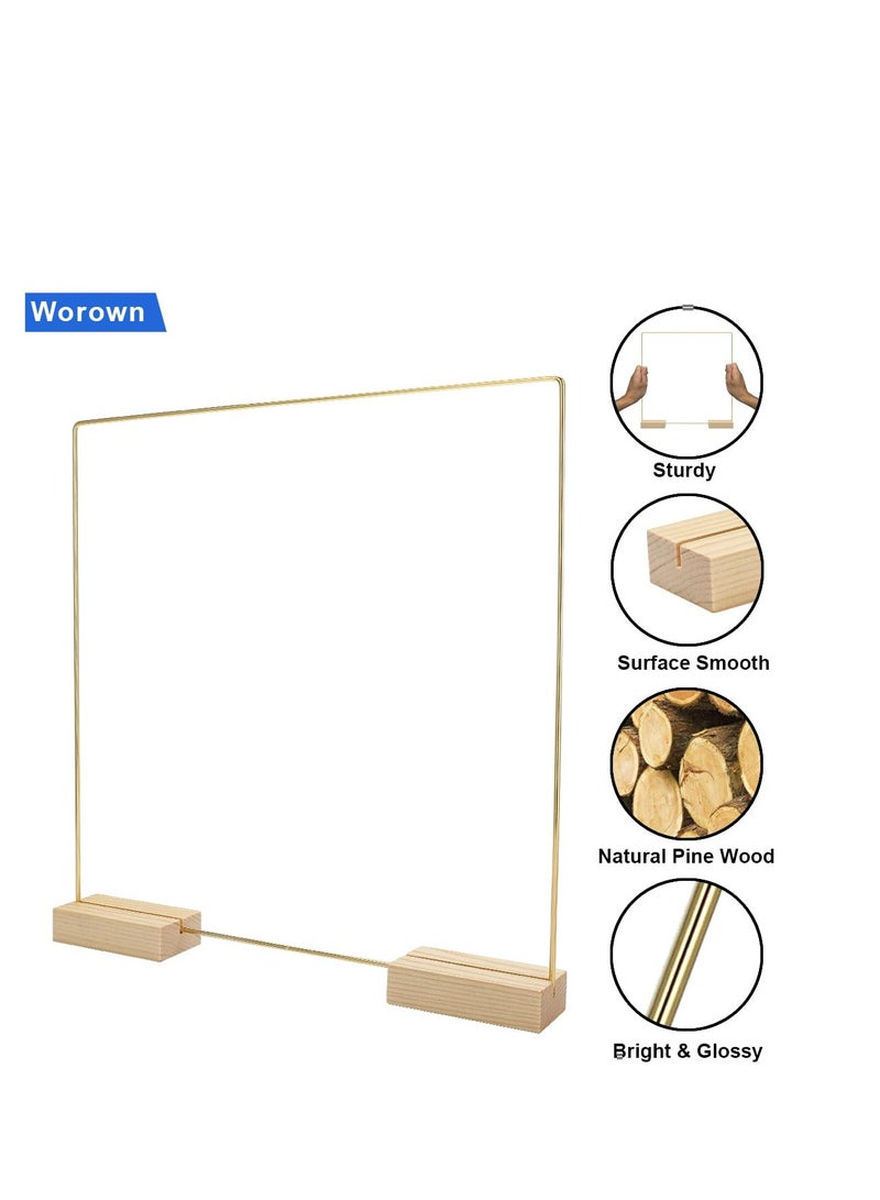 SYOSI 6 Pack 12 Inch Square Metal Floral Hoop Centerpiece and 12 Pieces Wooden Stands for Table, Gold Metal Rings for Making Wedding Table Wreath Decor, Wall Hanging Wreaths and Dream Catchers - Image 4