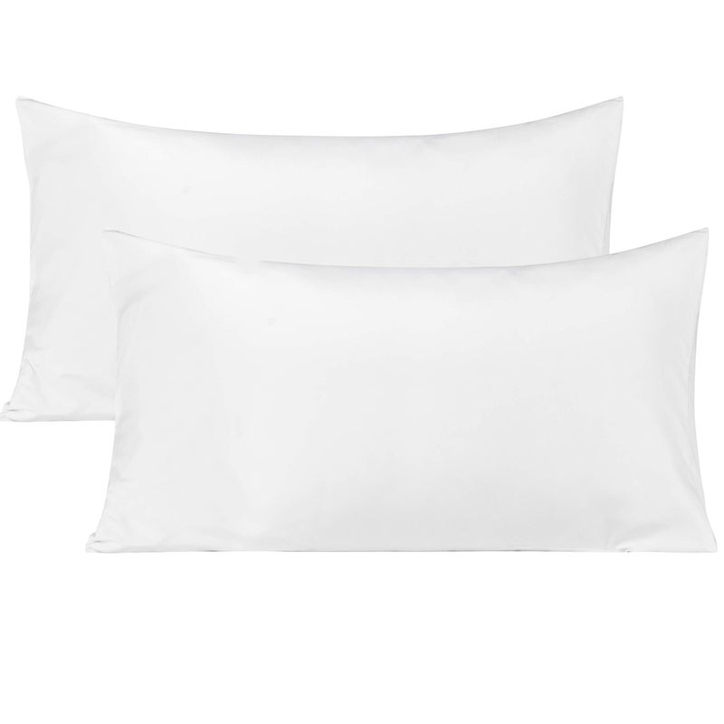 BEDSUM Microfiber King Pillowcases Set of 2  Soft Wrinkle Resistant and Easy Care Pillow Cases with Envelope Closure  20x40 inches  White - Image 1
