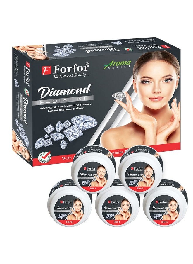 FORFOR مجموعة العناية بالوجه الماسية الطبيعية 5 خطوات 250 جرام للنساء علاج متقدم لتجديد البشرة للحصول على إشراقة فورية وتألق - Image 2