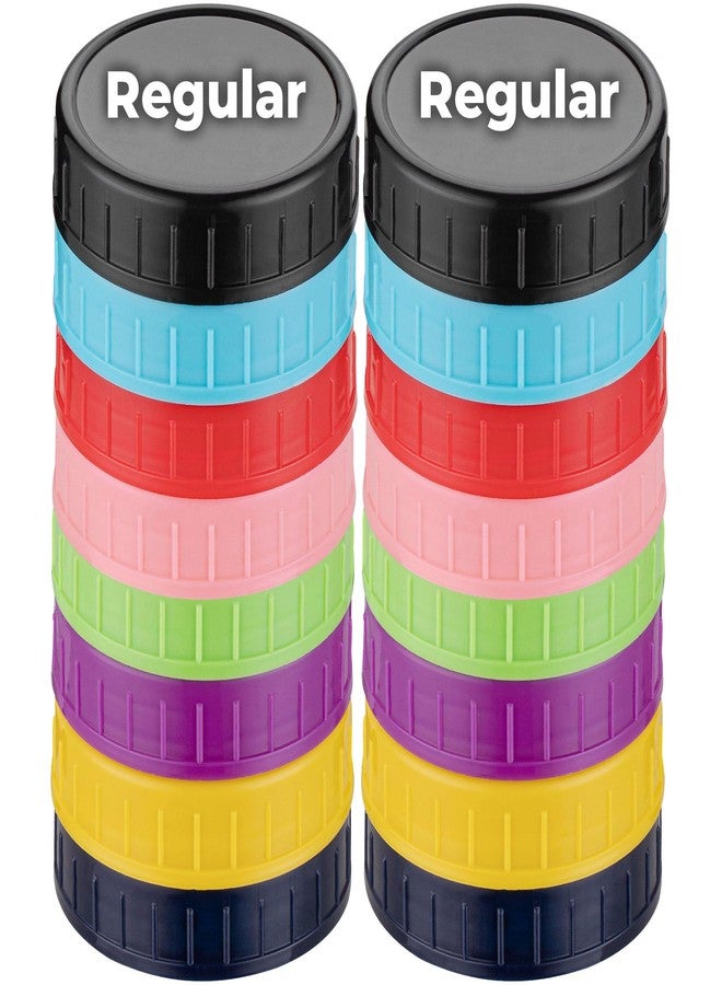 KapStrom Plastic Canning Lids for Mason Jars (16 Pcs Regular-Mouth), Reusable Storage Caps w/Food-Grade Silicone Seal Rings, Colored Leak-proof Jar Lids by KapStrom - Image 1