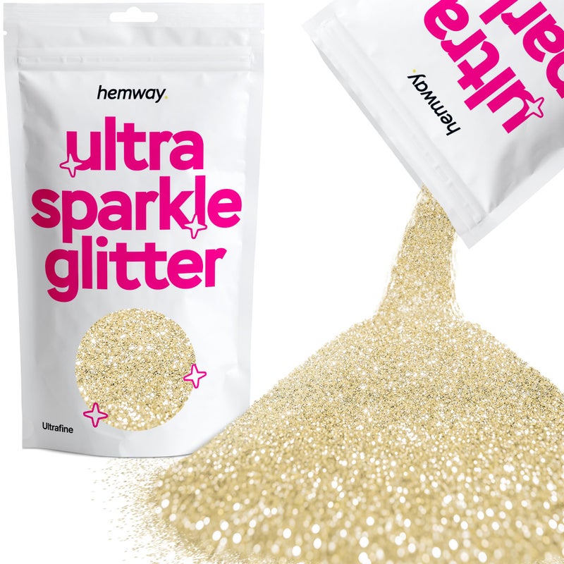 Hemway Ultra Sparkle Glitter  Champagne Gold  100g Metallic Flakes for Resin  Epoxy Crafts  Supplies for Tumblers Festival Hair Face Body Eye  Nail Art Decoration