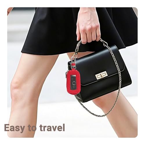 Yuoyar Key Fob Cover, Universal Car Key Leather Case, Fob Holder for Auto Remote (Red) - Image 3