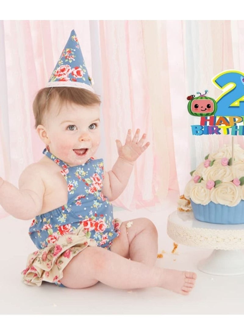 Y&D Cartoon Birthday Cake Topper, Party Supplies for Baby Topper Shower Theme Decoration (2 year old)  - Image 5
