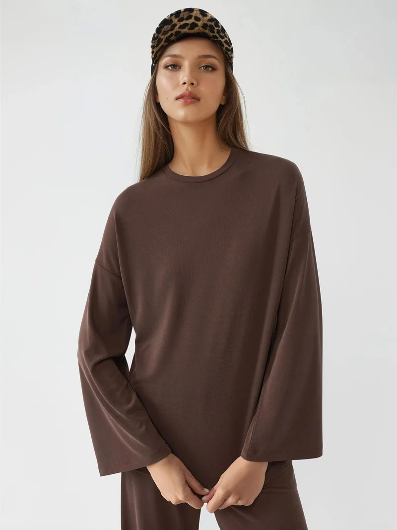 Busem BUSEM Crew Neck Long Sleeve Blouse