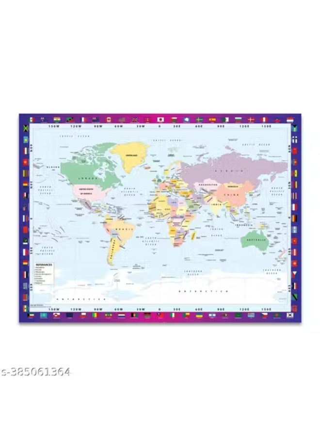 Wahu World Map Puzzle for Kids – 96 Pieces, Educational Learning Toy Puzzle, Age 4+ - Image 4